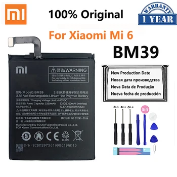 100% Оригинален Xiao mi BM39 3350mAh Батерия За Xiaomi 6 Xiaomi6 Mi6 M6 Висококачествени Сменяеми Батерии За Телефон