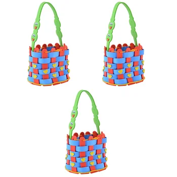 12 комплекти чанта-тоут от EVA със собствените си ръце, ракита чанта, Цветни количка, чанта за шиене кръпки заедно, материали за бродерия за предучилищна детска градина
