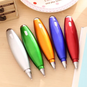 1бр 3в1 богат на функции Химикалка писалка на каишка, Хартия, Фенерче, Канцеларски материали с шнурком, Цветни Ученически пособия.