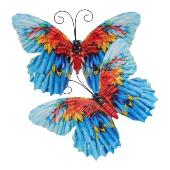 2 елемента Метална пеперуда, с монтиран на стената Окачен Монтиране на Външен и Вътрешен Окачен украшение за стена