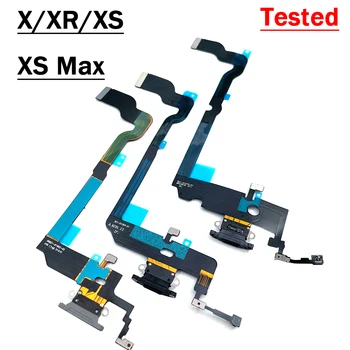 5 бр./лот Новост за iPhone Xs Max X XR USB порт за зареждане на Док-конектор Гъвкав кабел с микрофон Резервни части