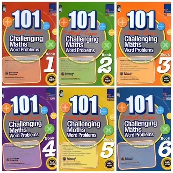 6 Книги / набор от SAP 101 Сложни математически Словесни задачники Сингапур основно училище 1-6 класове на Математическата практика Книгата за ранното обучение на