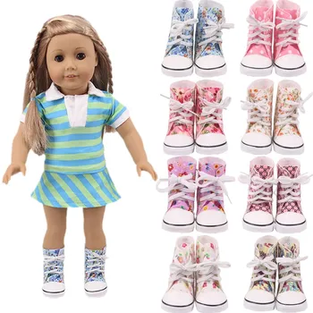 7-Сантиметър стоп-моушън обувки за момичета, високи парусиновые ботуши за жени, 18-цолови американски и 43 см руски играчки за момичета от поколение Baby Generation, подарък 
