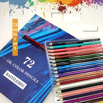 72шт. Комплект цветни моливи За рисуване на Скици с Високо качество, професионален набор от акварели, ярки цветове, Кутия, опаковка, Художествени аксесоари