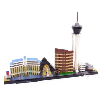 ArchitectureCompatile With 21047 Architecture Las Vegas Building Blocks Bricks Toys For Adults Kid Art Home Decoration Gift