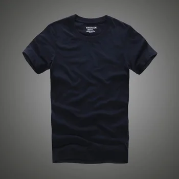 B8212 памучен однотонная тениска за мъже с къси ръкави camiseta