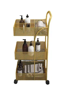 Iron Рафтове за съхранение, Спалня, Кухня, Метална Подвижни Рафтове за съхранение в банята, Количка на колела