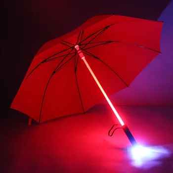 Led Ръчен чадър с светоизлучением в средата на пръта, Цветни creative осветление, Чадър с директно в гръбначния стълб, Чадър от чувствителни на допир тъкан, светоизлучающий чадър