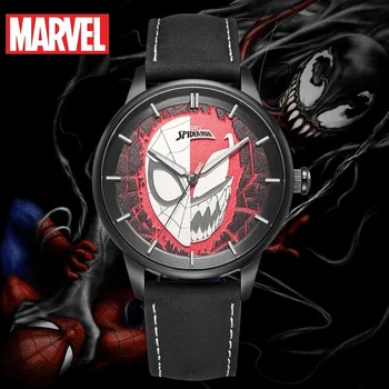 Marvel Venom Spider Iron Man За Мъже Часа Всеки Ден Японски Кварцов Часовник От Кристално Стъкло С Анимационни Герои 