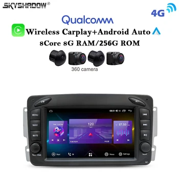 Qualcomm 8G + 256G DSP Carplay Android 13 IPS Кола DVD плейър GPS, WIFI, Bluetooth RDS Радио, За да Benz W209 W163 W203 W168 Vito Viano