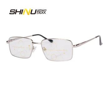 SHINU близки и далечни мультифокальные очила в метални рамки за очила, оптически лещи с умен увеличение мультифокальные 4-функционални лещи