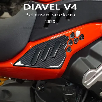 Аксесоари за мотоциклети Странична защита от 3D епоксидна смола, набор от стикери за Ducati Diavel V4 2023-