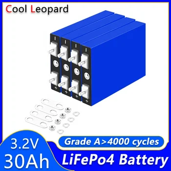 Батерия LiFePO4 4ШТ 3.2 V 30Ah LiFePO4, За Голф-кара RV EV Camper САМ 12V 24V 36V 48V Акумулаторна Литиево-Желязо-Фосфатная Батерия