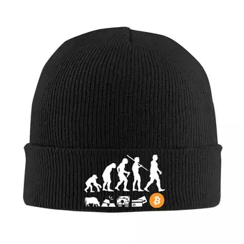 Биткойн Еволюцията на пари, логото на БТК Crypto, Възли шапки, дамски и мъжки Тюбетейки, Шапки, зимна шапка, Акрилна ежедневни шапка с пъпеш.