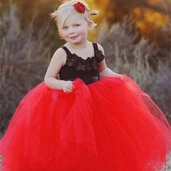 Буйни рокля с цветя модел За момичета, принцеса рокля с открити рамене, Пищни рокля за първо причастие от тюл, милото детско рокля