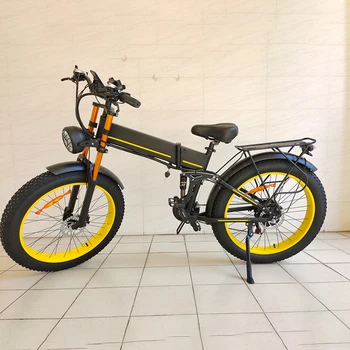 Висококачествен 26-инчов електрически сгъваем велосипед с мотор Bafang, 21 платна на дебелото оф-роуд гума Shimano със задната опора Hezzo
