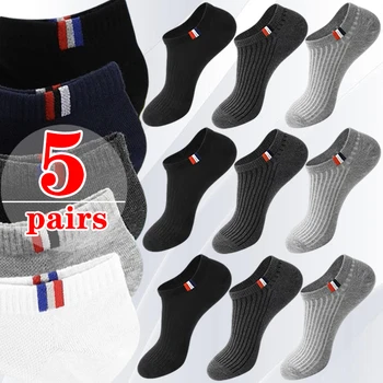 Висококачествени мъжки памучни чорапи до глезена, Дишащи памучни Спортни чорапи, Мрежести Ежедневни подаръци Sokken, Къса Лятна прическа.