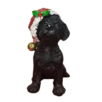 Декор за кучета от смола, Универсален Коледен Декор от смола, Черни Кучета, Мултифункционален Украса за Коледната трапеза за кучета, Статуята на кучета за Еднократна употреба, къща