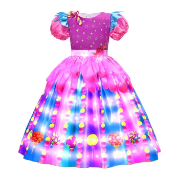 Детски доброто карнавалния костюм-шекерче на клечка за празник Пурим 2024 с led подсветка, карнавальное рокля-бонбони за момичета, Коледна сладка облекло за деца.