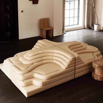 Дизайнерски кожен диван за тераси в стила на средновековието Хълмът е със Специална форма, Търговска писане