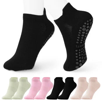 Домашни силиконови нескользящие чорапи с гърчове, дамски къси чорапи за пилатес, дамски чорапи за йога на глезените, Дамски чорапи за йога