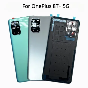 За OnePlus 8T + 5G Задната част на Кутията на Батерията Стъклен Панел на Корпуса на Задната Врата Смяна на Корпуса На Обектива на Камерата One Plus 1 + 8T 8t