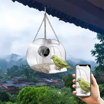 Интелигентна камера-а за птиците, подвесная ясла за птици с нощен камера 1080p, Wi-Fi свързаност за наблюдение на птици на открито