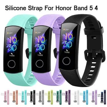 Каишка за часовник Band Honor 5 4 Сменяеми меки силиконови гривни Спортен гривна за Huawei Honor Band 4/5 Цветна каишка