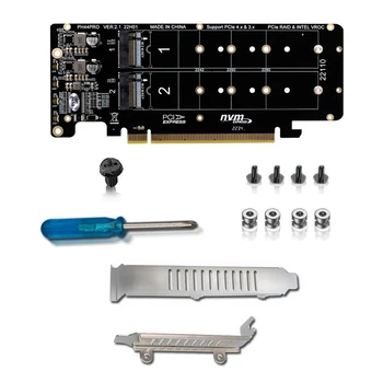 Карта PCIE X16 - M. 2 M-Key Странично Card Двустранен 4-Дискова NVME RAID Разъемная карта PCI-EX16 Карта за разширяване на Карта-адаптер