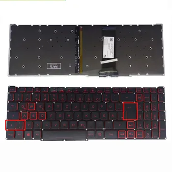 Клавиатурата е с подсветка от Германия за Acer Nitro 5 AN515-54 AN517-52 AN515-43 AN515-44 AN715 AN517-51 LG5P-N90BRL Red GR Layout