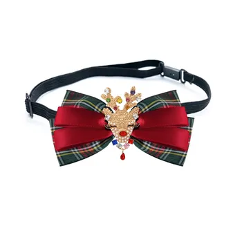 Коледа носи вратовръзка за мъжете и жените Фестивал Цветни страз Пеперуда Скъпа Елен на Дядо Коледа, Снежен човек Украшение Куче Коледни подаръци