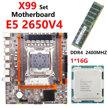 Комплект дънната платка X99 LGA2011-3 Kit с процесор Xeon E5 2650V4 16 GB (1x16G) памет DDR4 ECC PCI-16 USB3.0 Сървър, M-ATX NVME M. 2