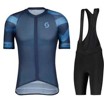 Комплект тениски, велосипеди SCOTT 2023 с къс ръкав за мъже, комплект тениски, велосипеди, със защита от ултравиолетови лъчи, лятна велосипедна облекло Bicycle Pro Team