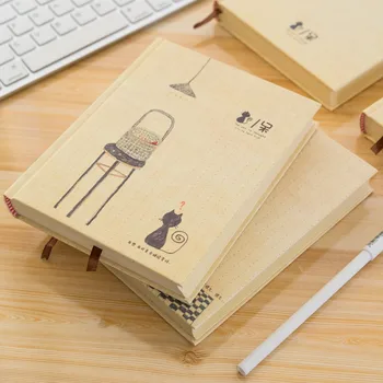 Корейски сладък сгъсти тетрадка с твърди корици с цветен страница на дневник за рисуване, празен дневник