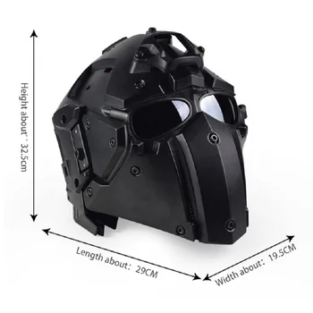 Многофункционална пълна маска за CS Игра, Тактически Мотоциклет Защитен шлем с дугообразными странични пътеки, Прах, закрепване на NVG