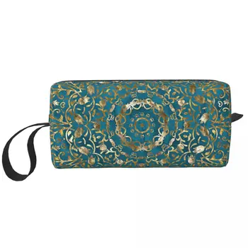 Мода Марокански Стил на Мандала Пътна Чанта за Тоалетни Принадлежности за Жени Boho Цветя Модел Косметичка За Грим за Съхранение на Красотата на Dopp Комплект
