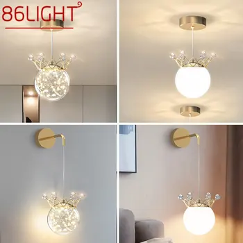 Модерен стенен лампа 86LIGHT с романтична креативен дизайн, луксозен Стъклен балон, стенни лампи за дома, Нощно шкафче в спалнята, коридор