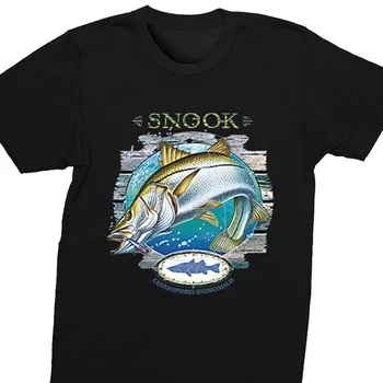 Мъжки t-shirt Snook Saltwater Fish Fishing до fisherman Sergeant Robalo Lure Ocean Reel За Татко На Почивка във Флорида Подарък Crewneck Тениска