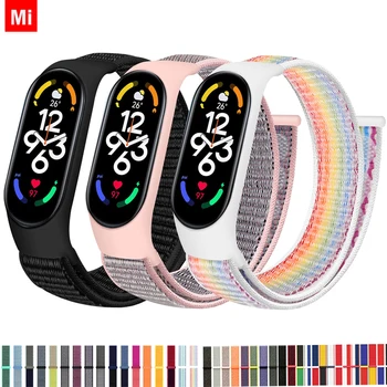 Найлон линия За Xiaomi Mi Band 7-7 nfc smartwatch Гривна Спортен Miband7 Correa Взаимозаменяеми Гривна smart band 7 6 5 4 3 Каишка