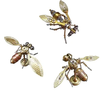Направи си САМ Метал Монтаж на Насекоми Модела Комплекти Малко Пчела Лети Drosophila 3D Пъзел забавление за Децата Възрастни Steampunk Механичен Летящ Подарък