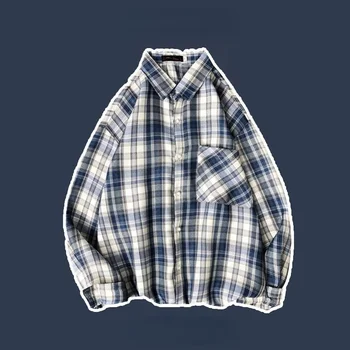 Нова мъжка риза с дълъг ръкав, пролетта и есента корейската риза, модни и ежедневни риза унисекс дрехи в бар M-3XL, мъжки ризи CH