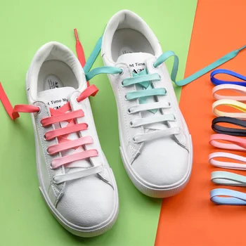 Нови 1 чифт Цветни Плоски Връзки Бонбони Наклон Вечерни Преливащи Ремък За Обувки на Децата на Възрастни Холщовые Струни Къмпинг Копринени Шнурове Дъга