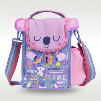 Оригинална чанта за обяд Australia Smiggle за момичета, детски чанта през рамо, лилаво, коала, скъпа водоустойчива чанта за bento, чанти през рамо, плодове, 9 инча
