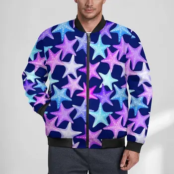 Пастелни якета под формата на морска звезда Мъжки многоцветни есенни палта с животни Модерни водоустойчиви ежедневни windbreakers Графична свободна яке голям размер
