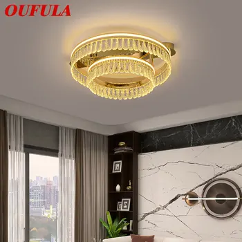 Плафониери OUFULA Nordic Crystal, модерен led лампа, Луксозен творчески Ретро лампа за дома хол спалня