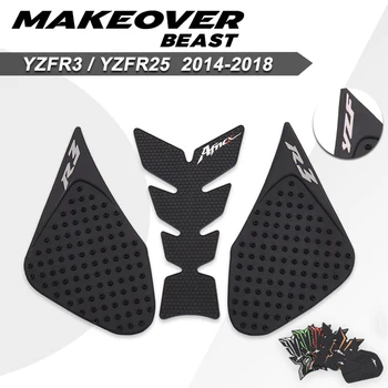 Подходящ За Yamaha YZF R3 R25 2015 2016 2017 2018 YZFR25 Протектор устойчива на плъзгане Тампон На Резервоара Стикер Газ Коляно Улавяне Дърпане Страна на 3 М Стикер