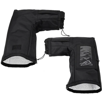 Ръкавици за атв от 2 части, водоустойчив, които предпазват от вятър отпред, мотоциклетни ръкавици, черен памук + кърпа, за да спортист-скремблера