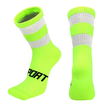 Светлоотразителни защитни чорапи за конна езда, найлонови Удобни дишащи чорапи за нощно каране, спортни чорапи за бягане