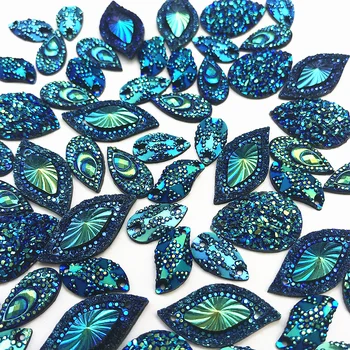 Смесени форми на Сини скъпоценни камъни, дойде до смола, кристали, кристални копчета за diy, украси за сватбени рокли 160 БР.