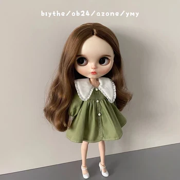 Стоп-моушън облекло Ob24 подходящ за кукла Blythe Azone Ymy Модерен цвят рокля Dress Up Doll